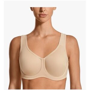 Syrokan Max Control High Impact Underwire Sports Bra Beige 42I